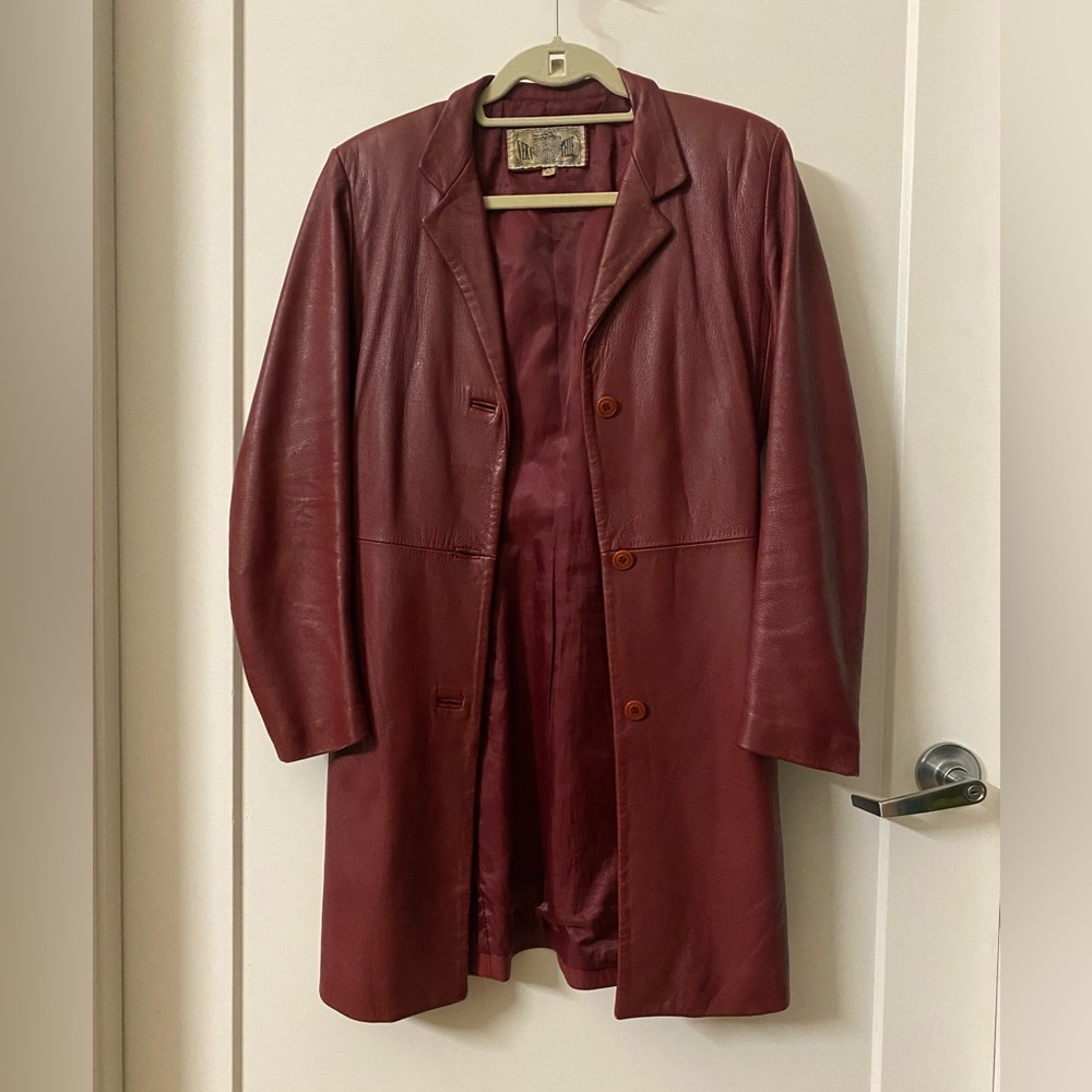 Vera Pell Burgundy Genuine Leather Jacket from Italy